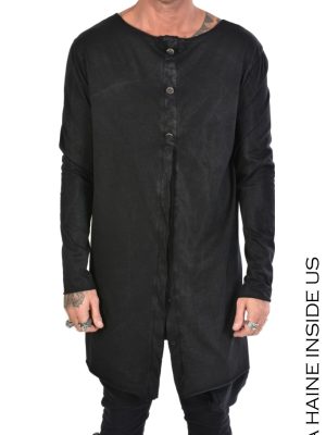 Bluza 3B DUEMODI SWEATER Laminated Cotton Black - imagine 3