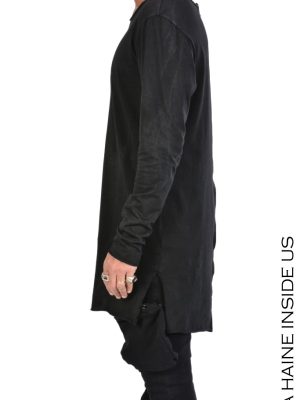 Bluza 3B DUEMODI SWEATER Laminated Cotton Black - imagine 6