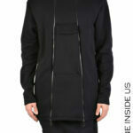 ASSALTI CARDIGAN Doubled Guaze Fleece & Fine Rib Black
