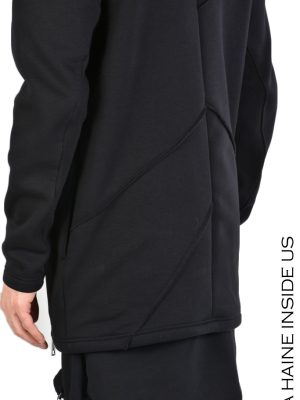 ASSALTI CARDIGAN Doubled Guaze Fleece & Fine Rib Black - imagine 4