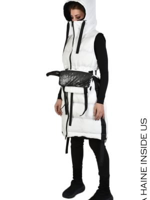 CARAR DOWN JACKET SLEEVELESS & Faux Fur White - imagine 5