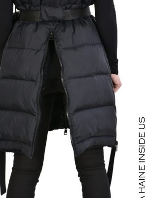 CARAR DOWN JACKET SLEEVELESS Nylon & Faux Fur Black - imagine 3