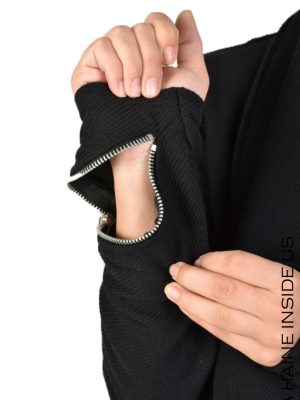 LAPAR COAT Diagonal Cloth Black - imagine 3