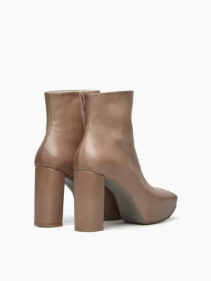 Botine cu Fermoar Bej Malloni - imagine 3