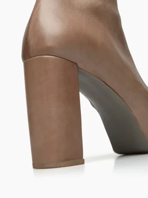 Botine cu Fermoar Bej Malloni - imagine 4