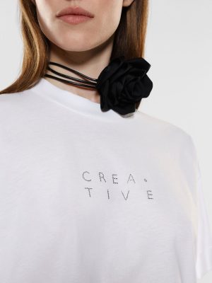 Tricou supradimensionat din bumbac imprimat IMPERIAL - imagine 3