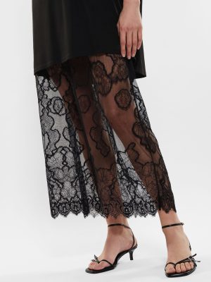 Rochie lungă cu fustă din dantelă transparentă IMPERIAL - imagine 3