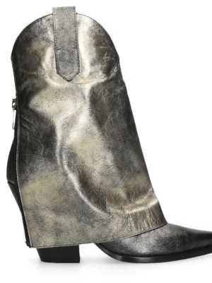 Cizme piele texane argintiu - imagine 4